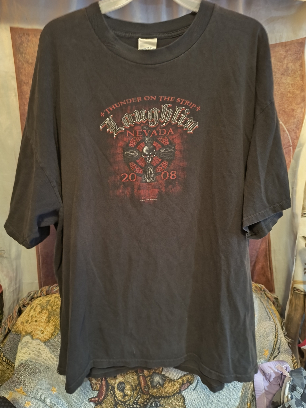 Laughlin Nevada 2008 Black Graphic Short Sleeve Tee 2XL